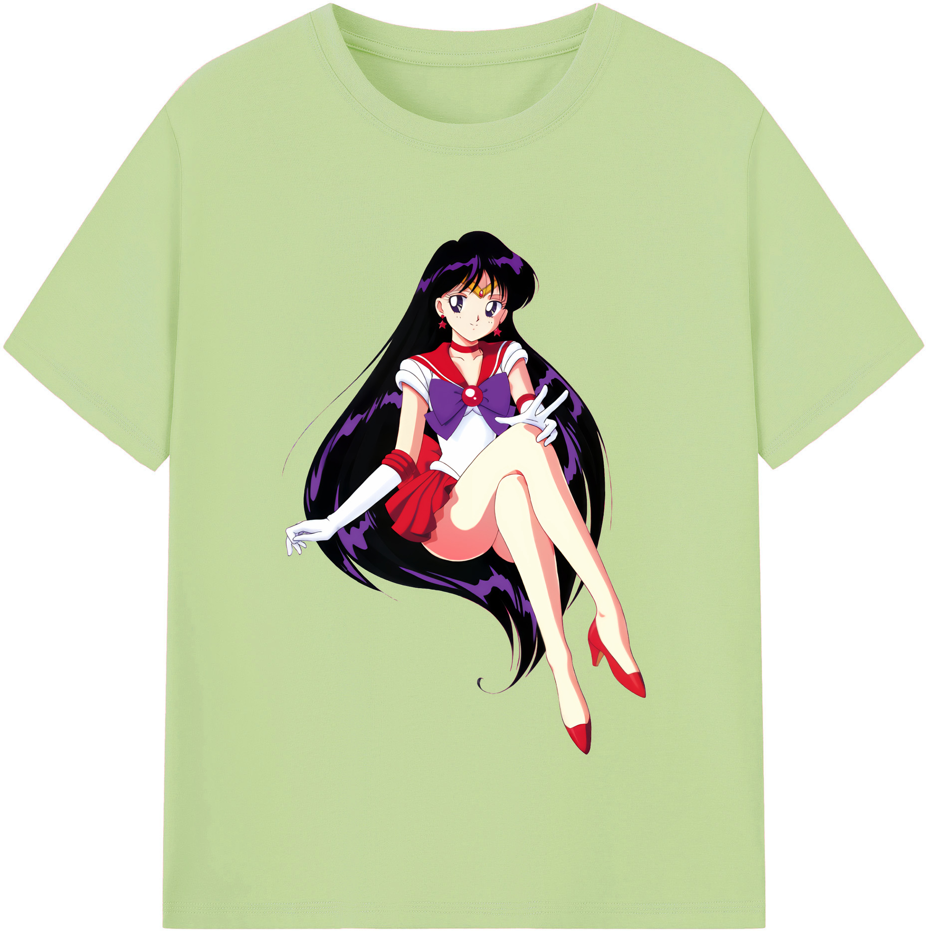 （画像用） 美少女戦士セーラームーン 火野レイ ひの レイ Sailor Moon Hino Rei （セーラーマーズ,Sailor Mars） 綿100％半袖Tシャツ（フロントプリント）